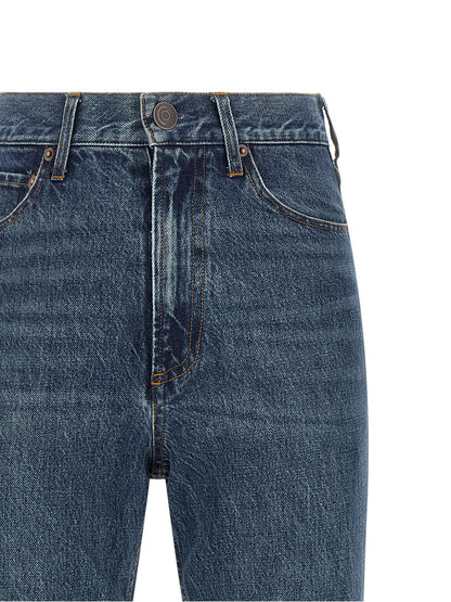 CO Blue Cotton Flared Jeans