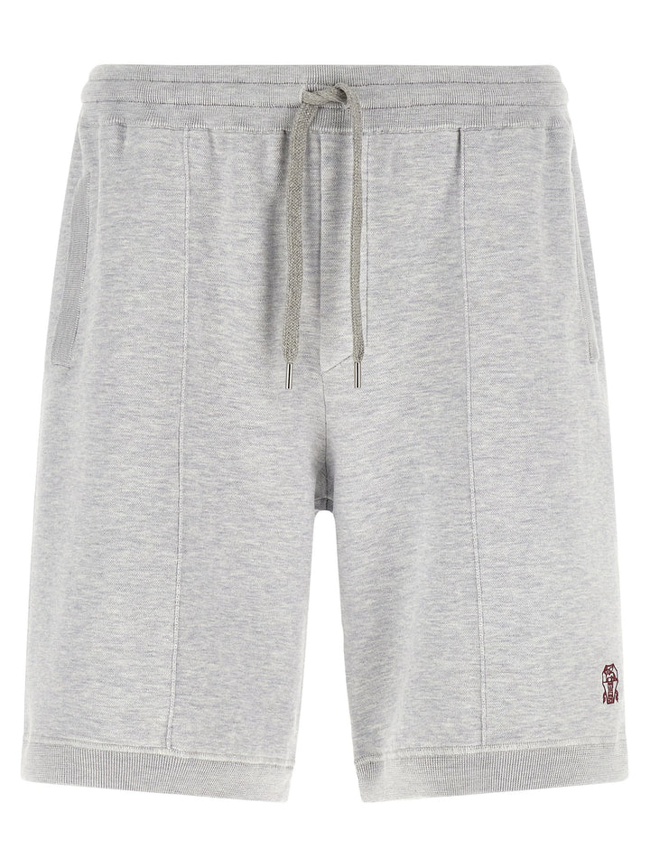 Brunello Cucinelli Gray Silk Bermuda Shorts