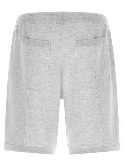 Brunello Cucinelli Gray Silk Bermuda Shorts