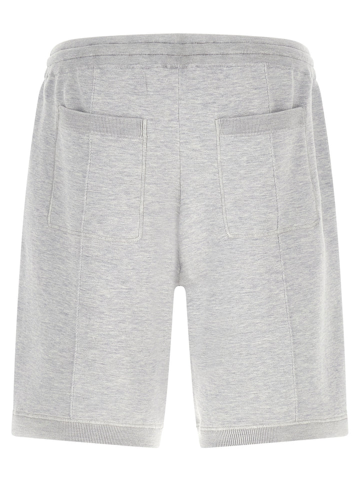 Brunello Cucinelli Gray Silk Bermuda Shorts