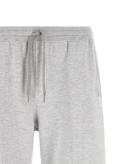 Brunello Cucinelli Gray Silk Bermuda Shorts
