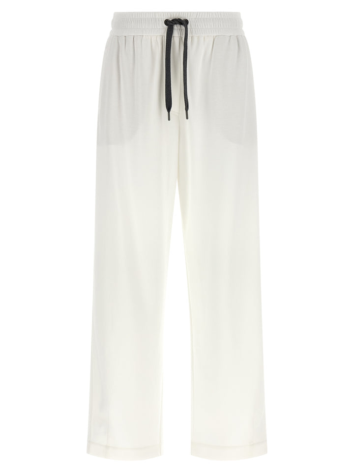 Brunello Cucinelli White Cotton Joggers (Workout Pants)