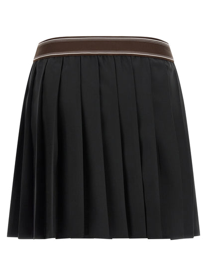 Versace Black Wool Long Skirt