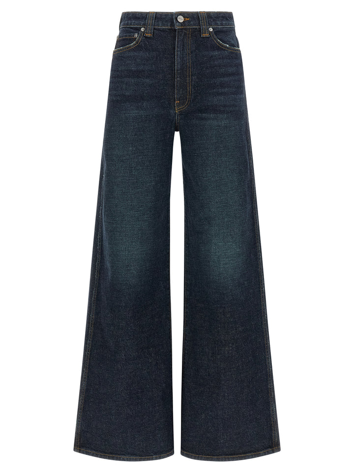 Khaite Blue Cotton Flared Jeans