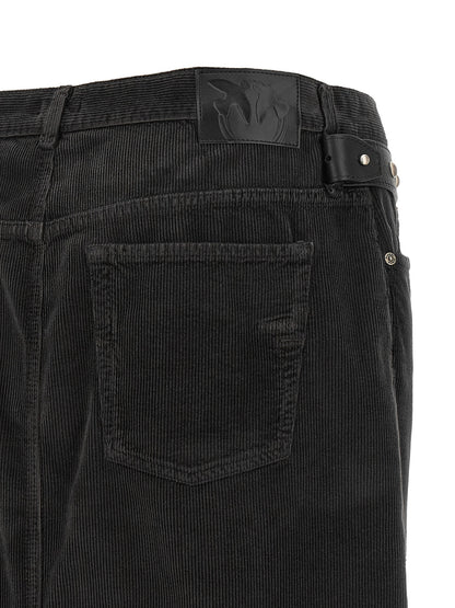 PINKO Black Cotton Midi Skirt