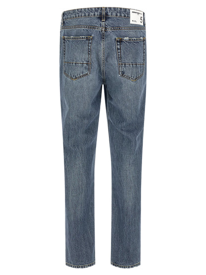 Department 5 Blue Cotton Relaxed Fit Jeans