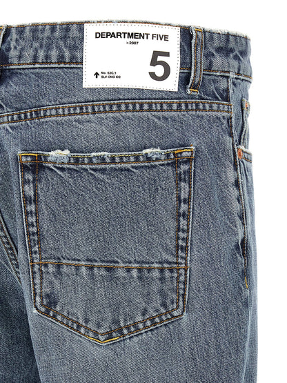 Department 5 Blue Cotton Relaxed Fit Jeans
