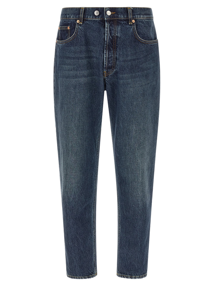 Department 5 Blue Cotton Tapered Jeans