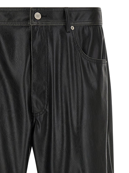 MM6 Maison Margiela Black Polyester Casual Pants