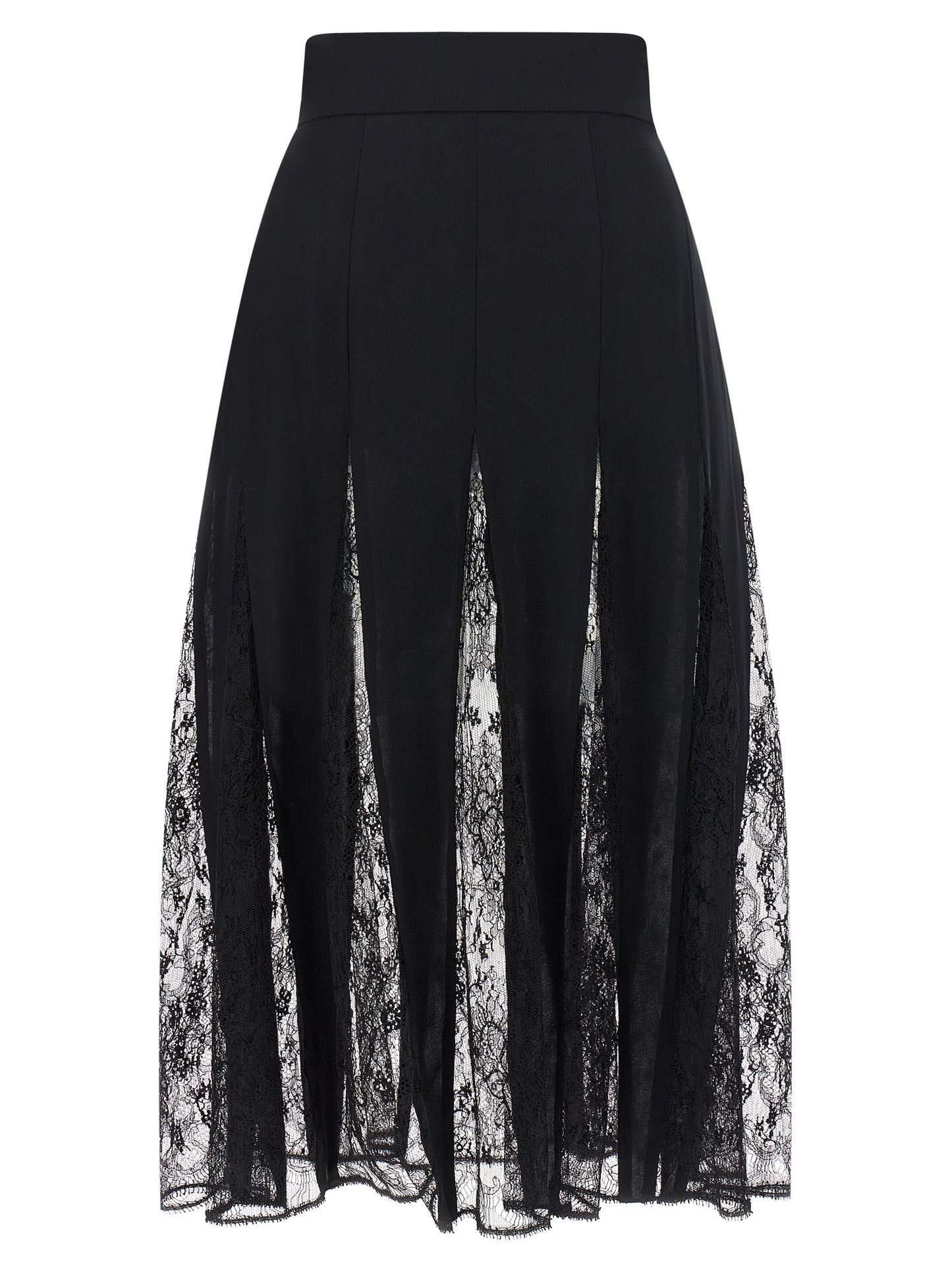 Dolce & Gabbana Black Silk Midi Skirt