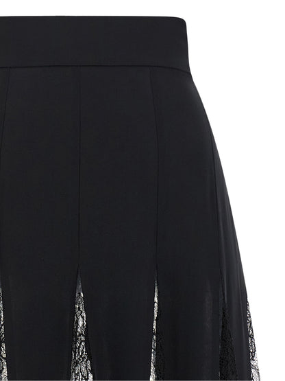 Dolce & Gabbana Black Silk Midi Skirt
