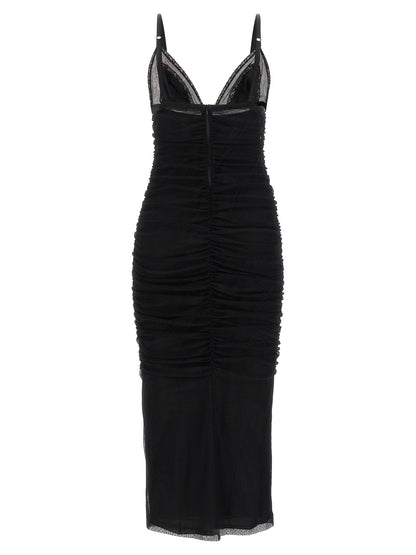 Dolce & Gabbana Black Polyamide Midi Dress