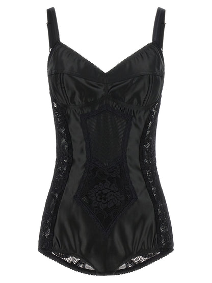 Dolce & Gabbana Black Polyamide Bodysuit