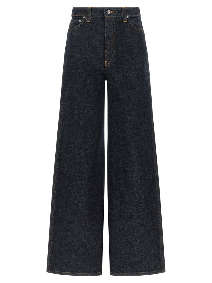 Khaite Blue Cotton Flared Jeans
