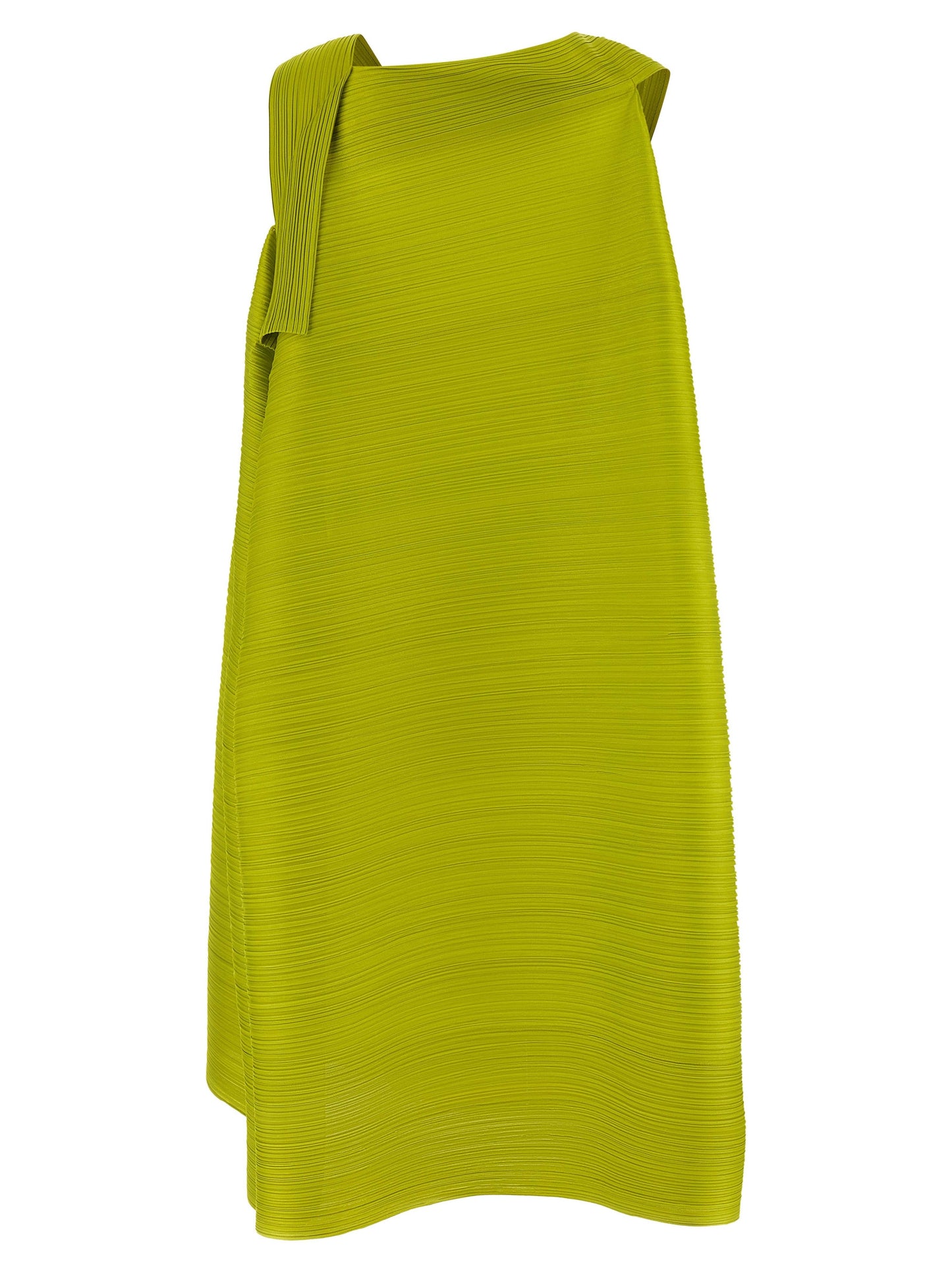 PLEATS PLEASE ISSEY MIYAKE Bicolor Polyester Midi Dress