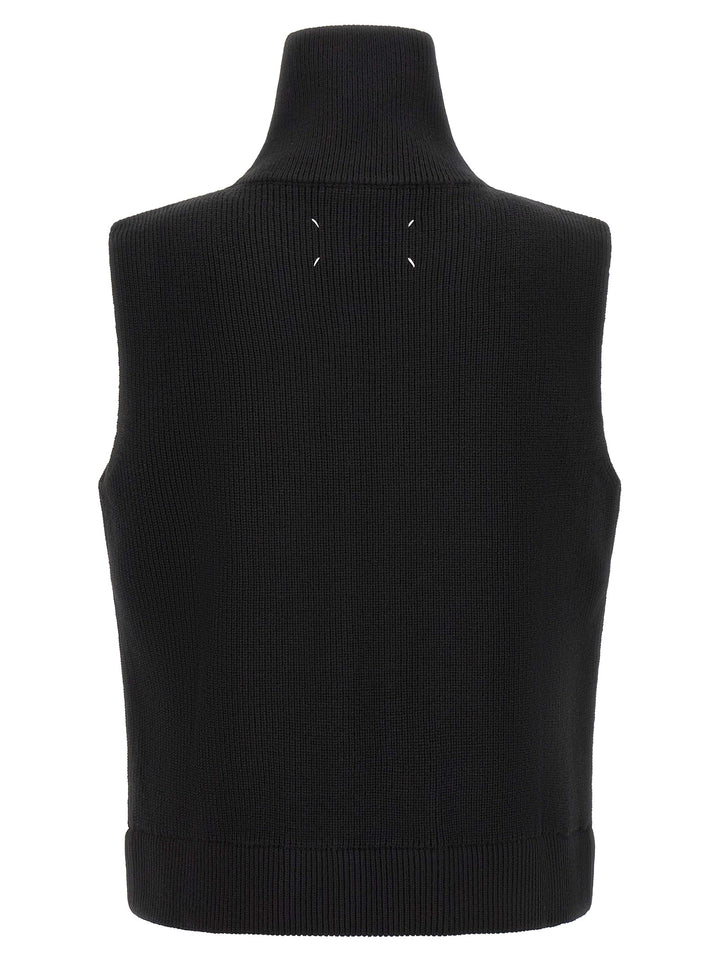 Maison Margiela Black Wool Sleeveles Sweater