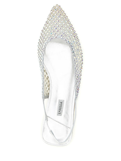 LE SILLA Silver Polyester Ballet Flats