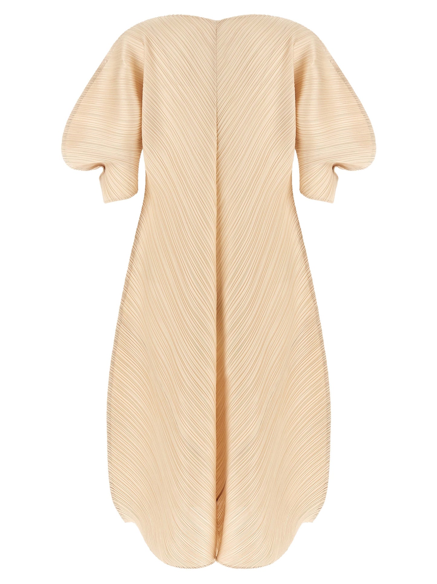 PLEATS PLEASE ISSEY MIYAKE Beige Polyester Midi Dress