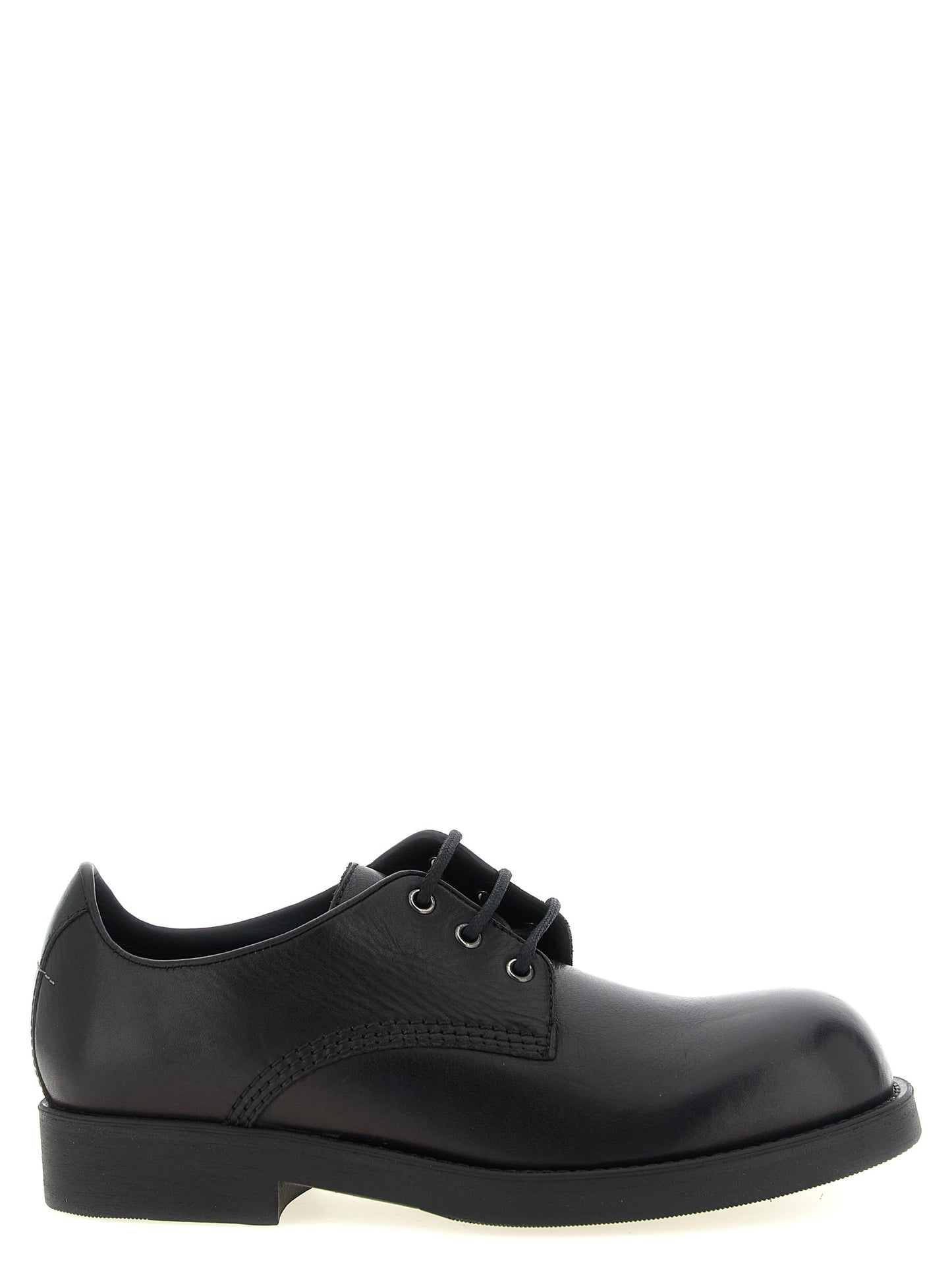 MM6 Maison Margiela Black Cowhide Oxfords And Derbies