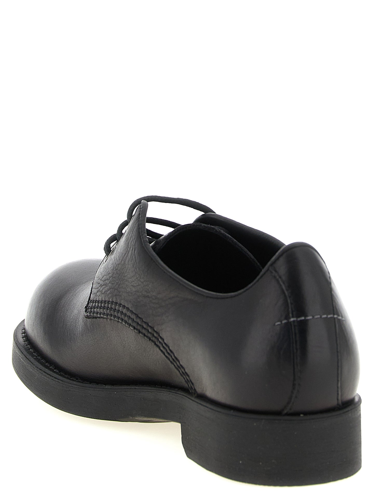 MM6 Maison Margiela Black Cowhide Oxfords And Derbies
