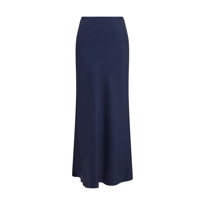 Loulou De Saison Blue Silk Long Skirt