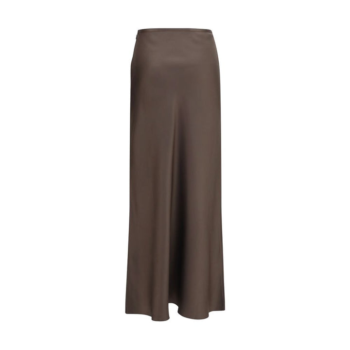 Loulou De Saison Brown Silk Long Skirt