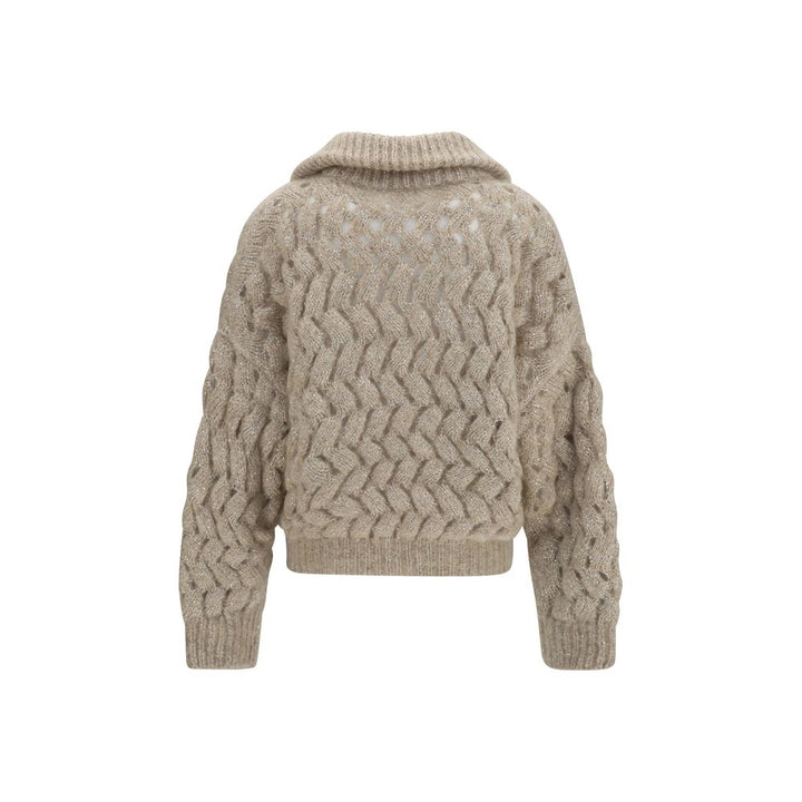 Brunello Cucinelli Beige Mohair Cardigan