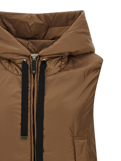 Max Mara Brown Polyester Sleeveless Jacket