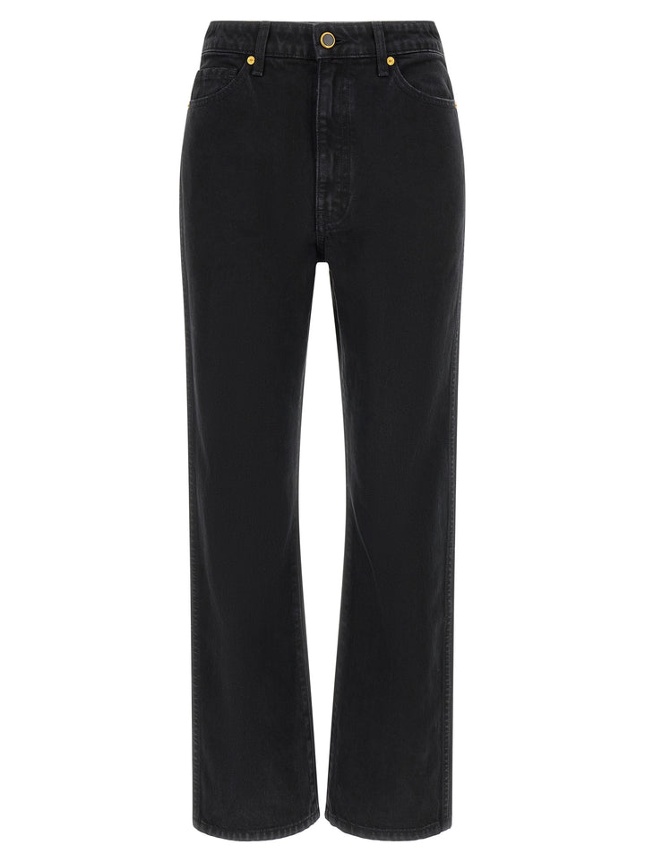 Khaite Black Cotton Flared Jeans