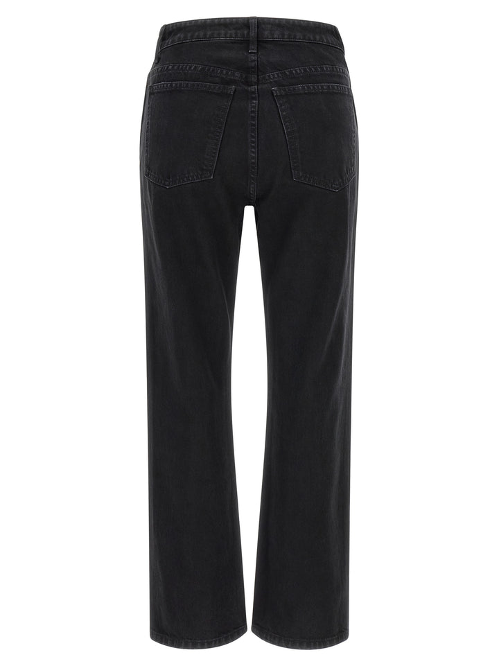 Khaite Black Cotton Flared Jeans