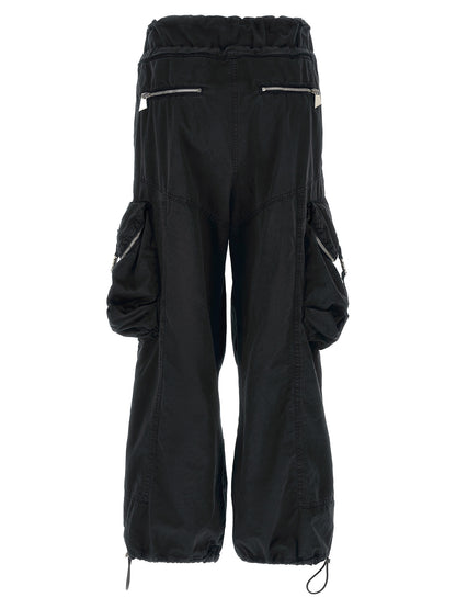 The Attico Black Cotton Cargo Pants