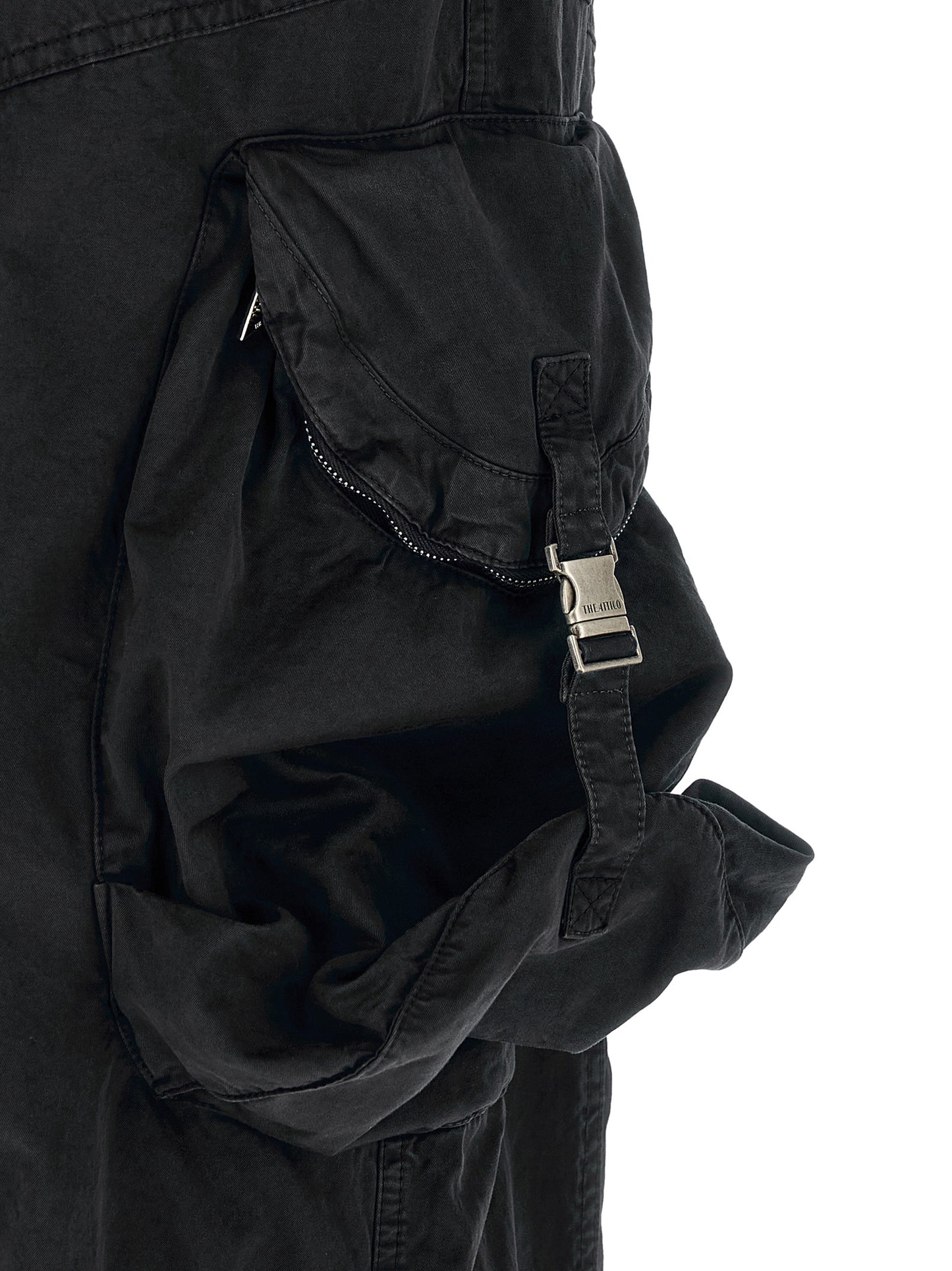 The Attico Black Cotton Cargo Pants