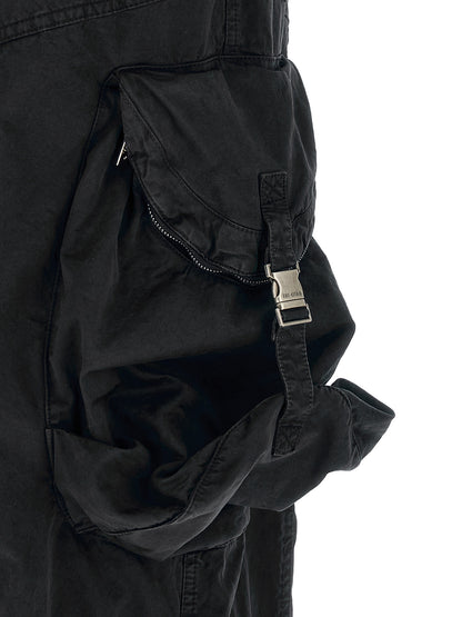The Attico Black Cotton Cargo Pants