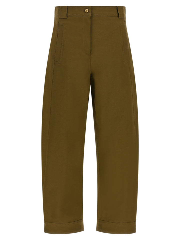 Max Mara Bicolor Cotton Cropped Pants