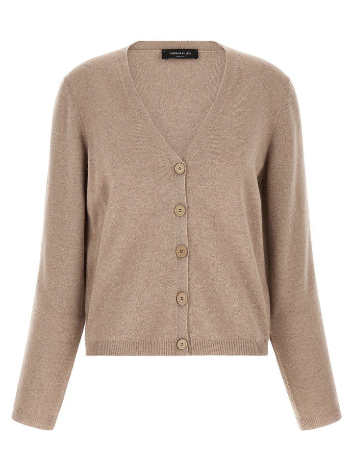 Fabiana Filippi Beige Virgin Wool Cardigan