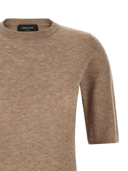 Fabiana Filippi Beige Wool T-Shirt