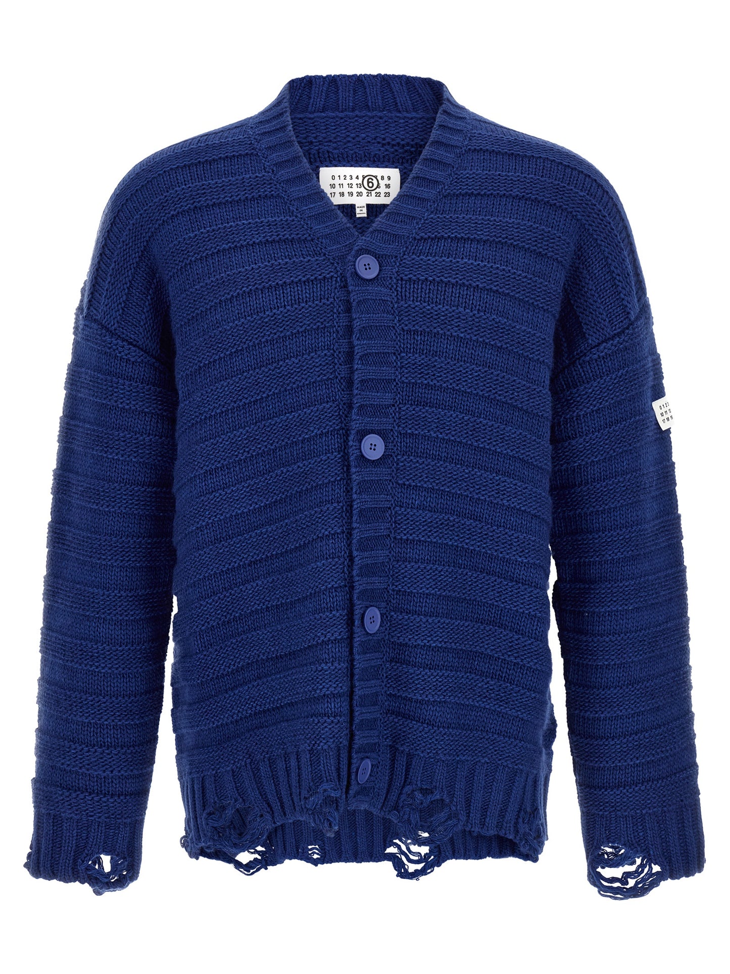 MM6 Maison Margiela Blue Virgin Wool Cardigan