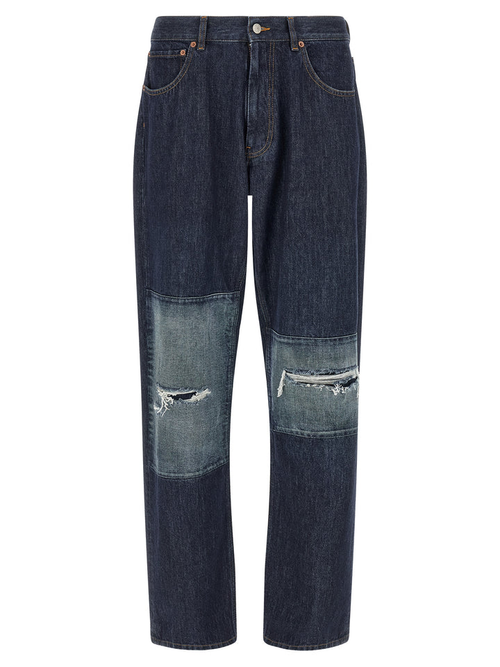 MM6 Maison Margiela Blue Cotton Straight-Leg Jeans