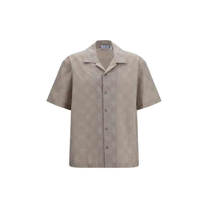 Off-White Beige Cotton Pattern Shirt