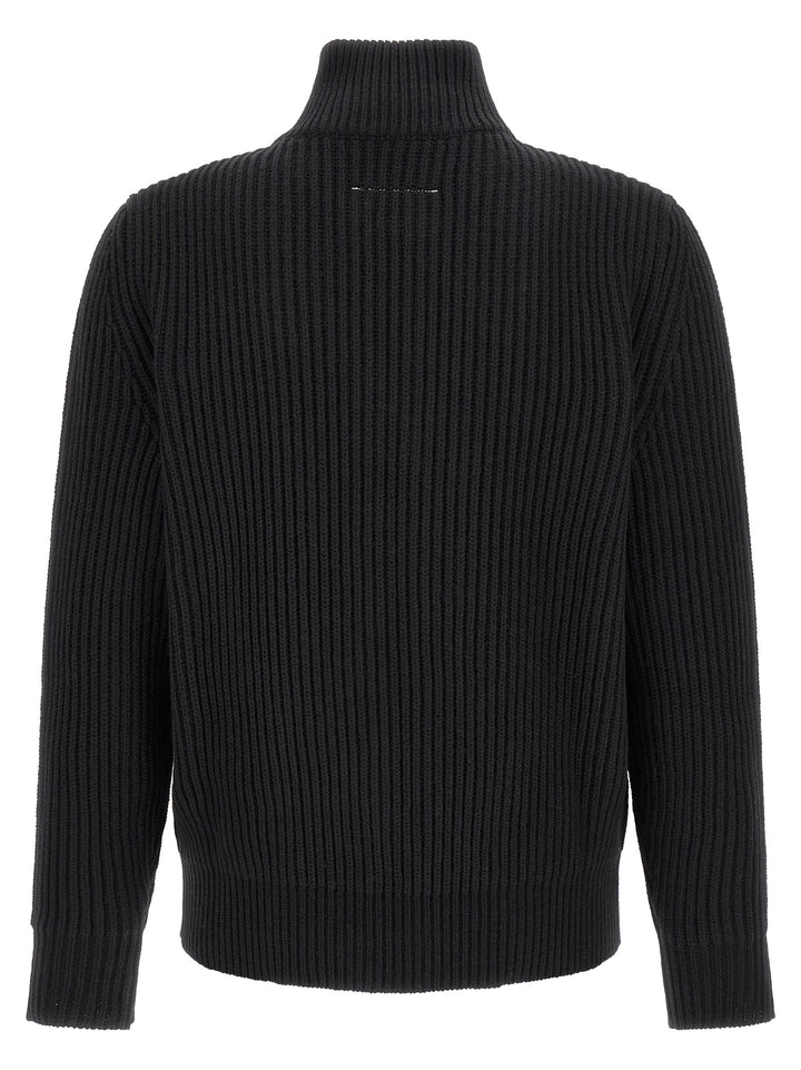 MM6 Maison Margiela Black Wool Full-Length Jacket