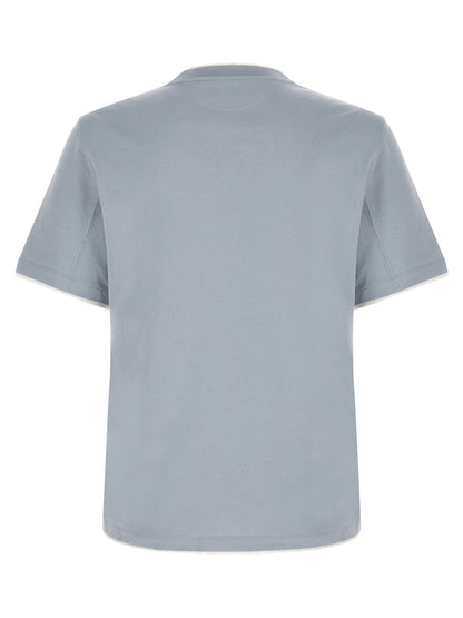 Brunello Cucinelli Blue Cotton T-Shirt