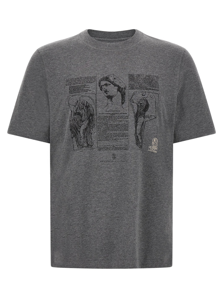 Brunello Cucinelli Gray Cotton T-Shirt