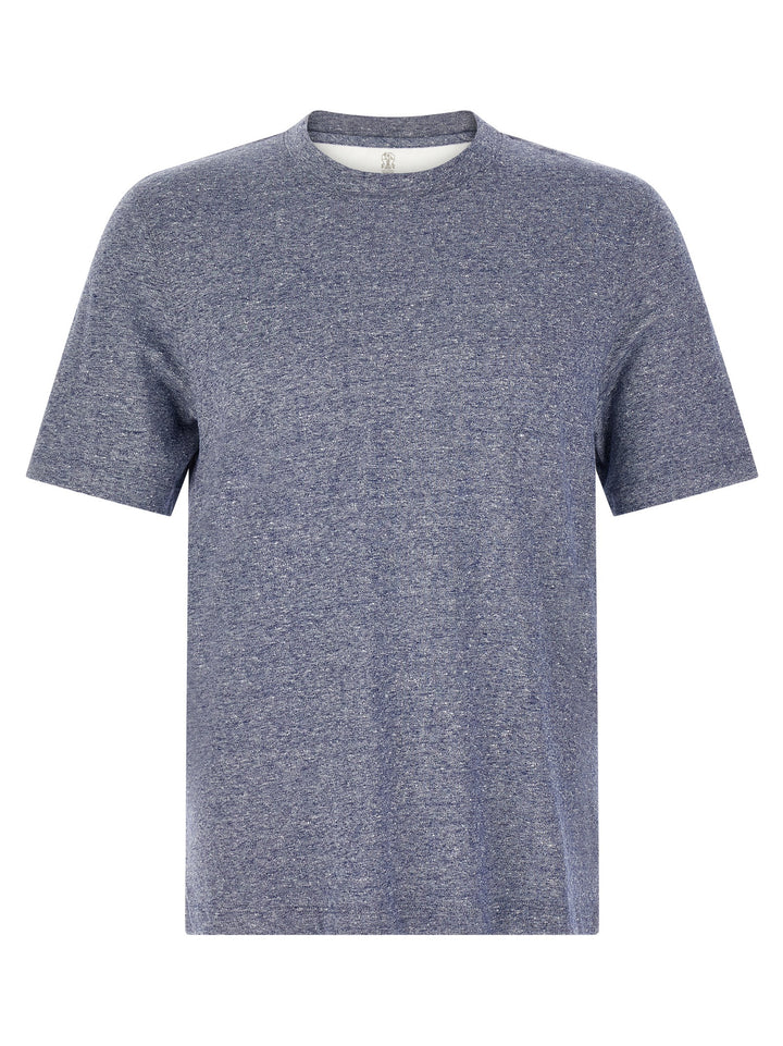 Brunello Cucinelli Blue Linen T-Shirt