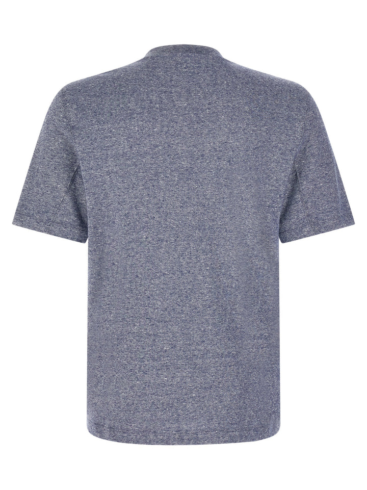 Brunello Cucinelli Blue Linen T-Shirt