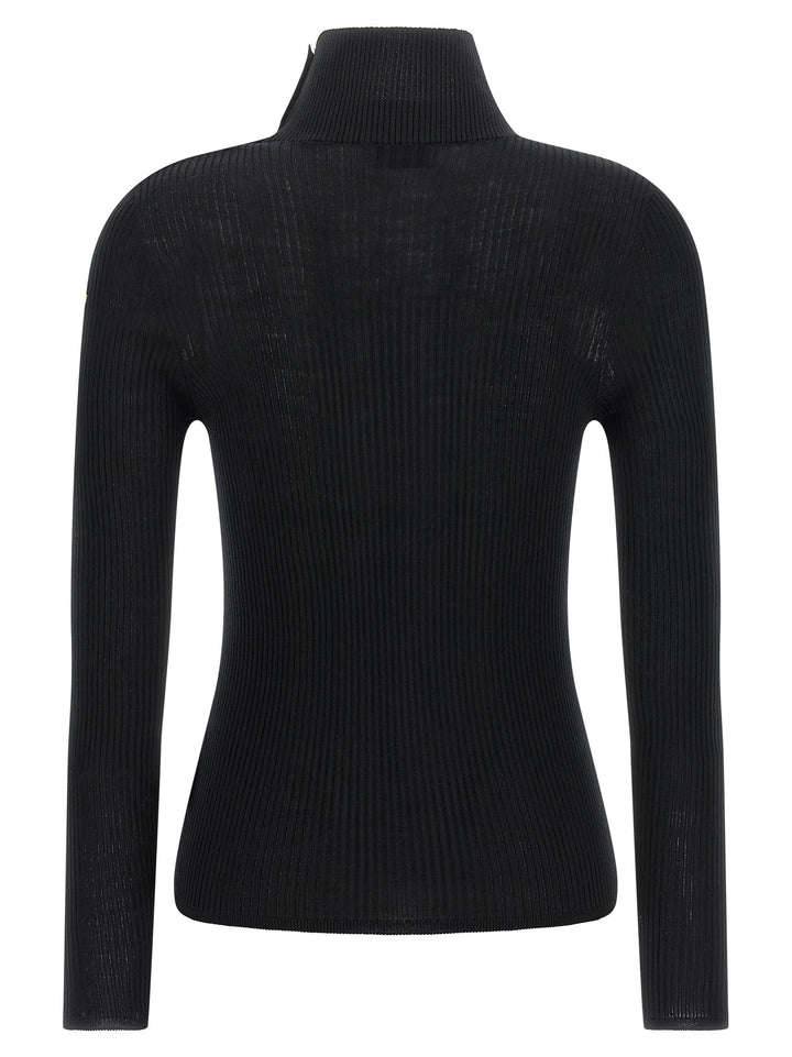 Moncler Black Virgin Wool Cardigan