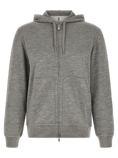 Brunello Cucinelli Gray Cashmere Sweatshirt
