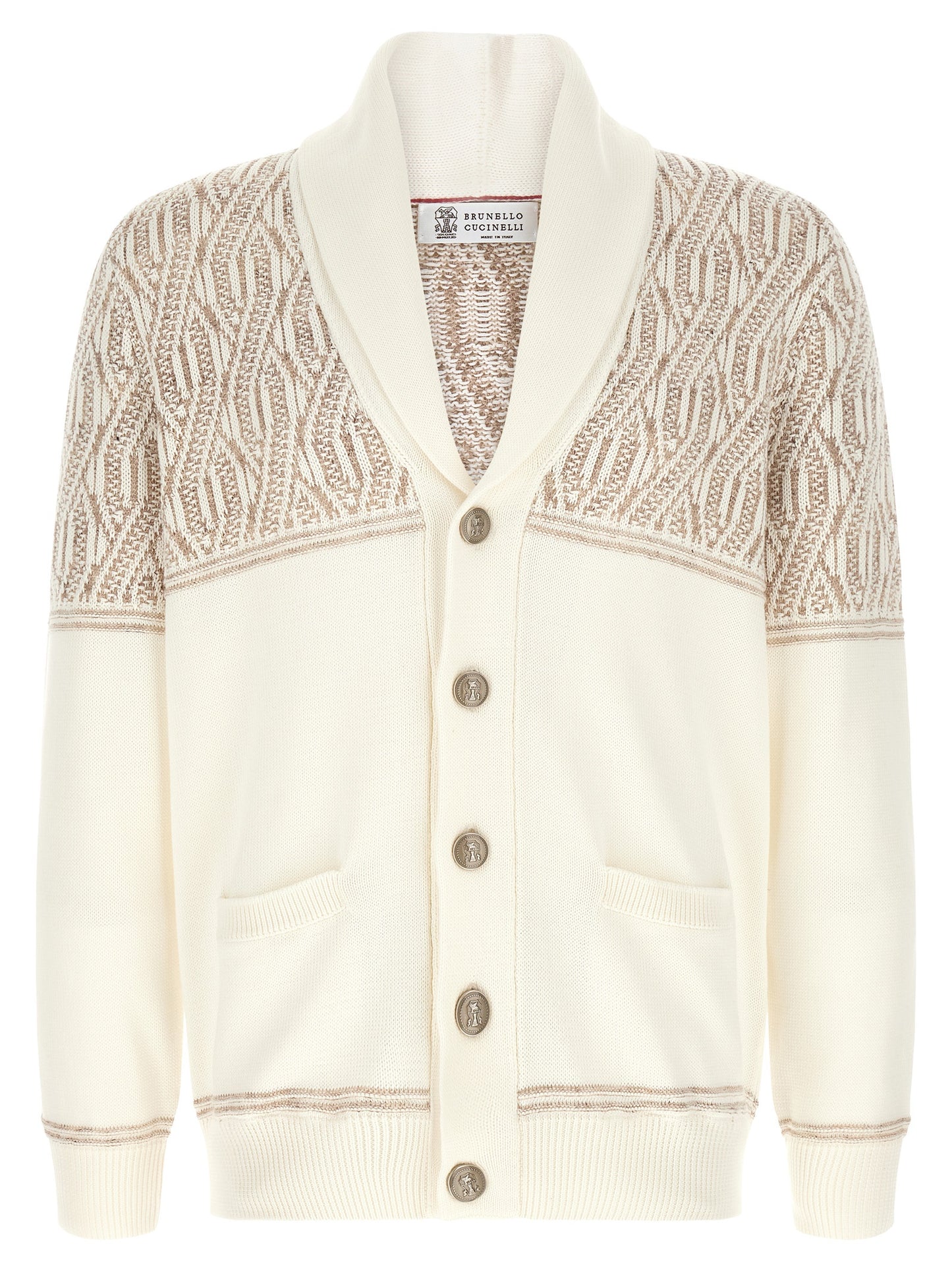 Brunello Cucinelli Beige Cotton Cardigan