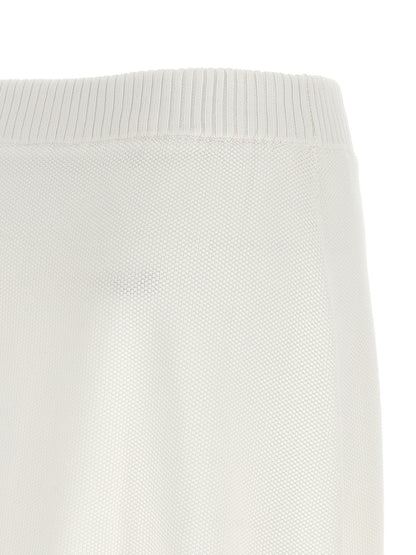 Brunello Cucinelli White Cotton Long Skirt