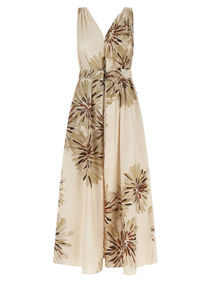 Brunello Cucinelli Beige Cotton Midi Dress