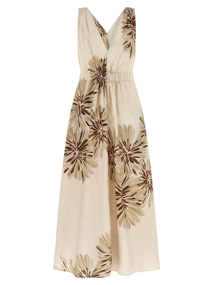 Brunello Cucinelli Beige Cotton Midi Dress